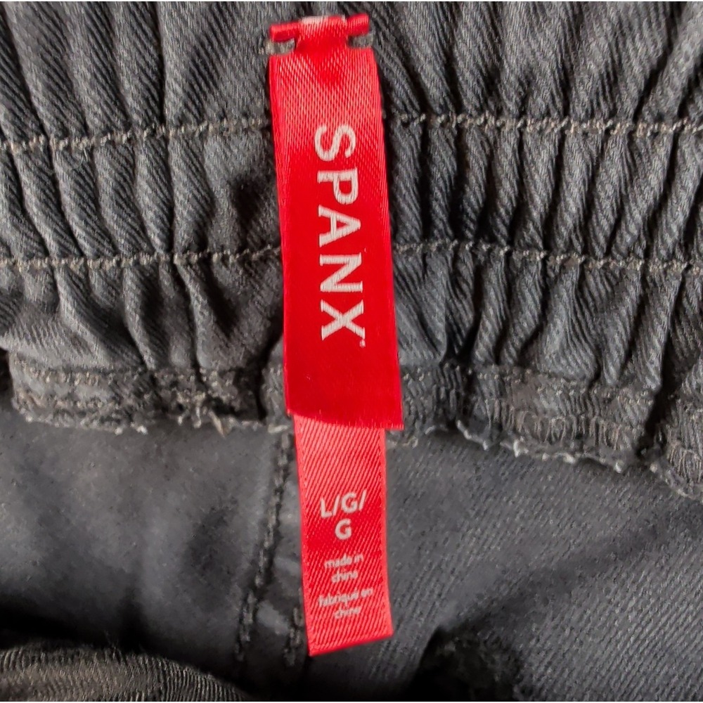 Spanx Double Knee Pants Womens L Black Twill Carpenter Pockets Slim Workwear GUC - Picture 6 of 10
